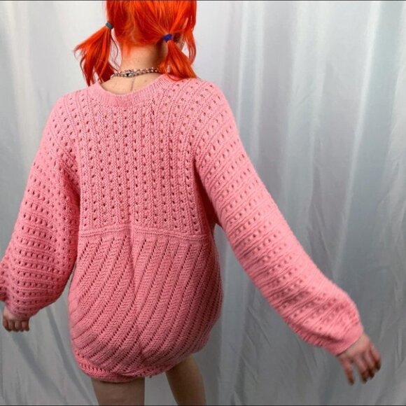 **Host  Pick** Handcrafted Pink Sweater Dress - Picture 3 of 7